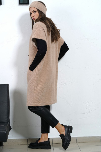 Удобный жилет прямого кроя из пальтовой ткани Медея и К 2230 - фото 12