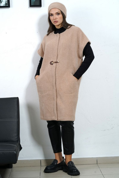 Удобный жилет прямого кроя из пальтовой ткани Медея и К 2230 - фото 11