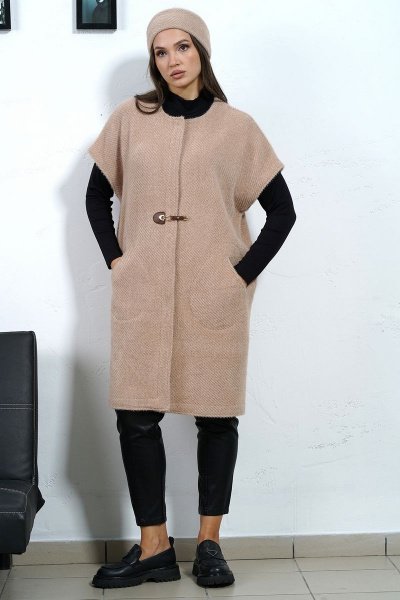 Удобный жилет прямого кроя из пальтовой ткани Медея и К 2230 - фото 10