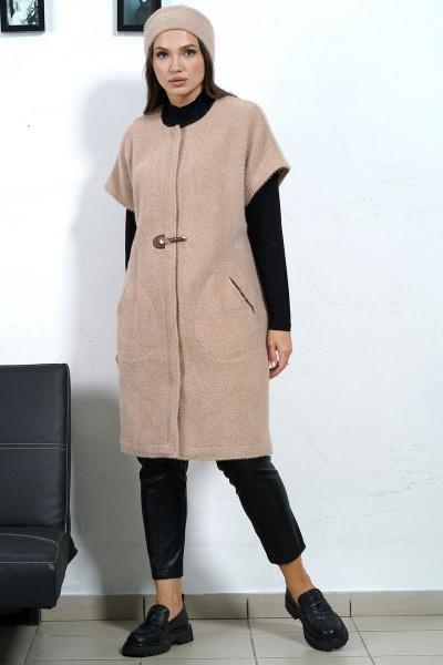 Удобный жилет прямого кроя из пальтовой ткани Медея и К 2230 - фото 9