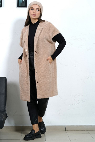 Удобный жилет прямого кроя из пальтовой ткани Медея и К 2230 - фото 8