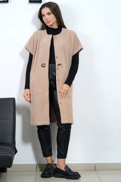 Удобный жилет прямого кроя из пальтовой ткани Медея и К 2230 - фото 7