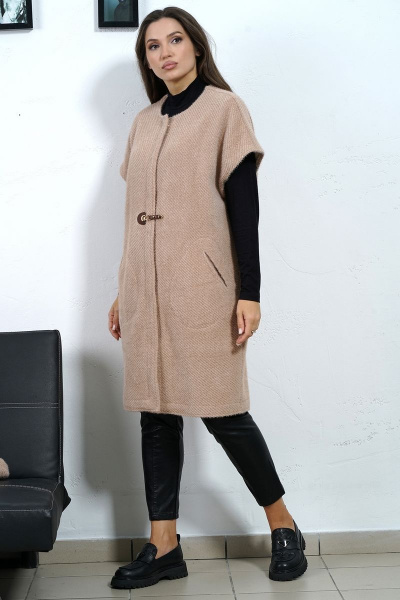 Удобный жилет прямого кроя из пальтовой ткани Медея и К 2230 - фото 5