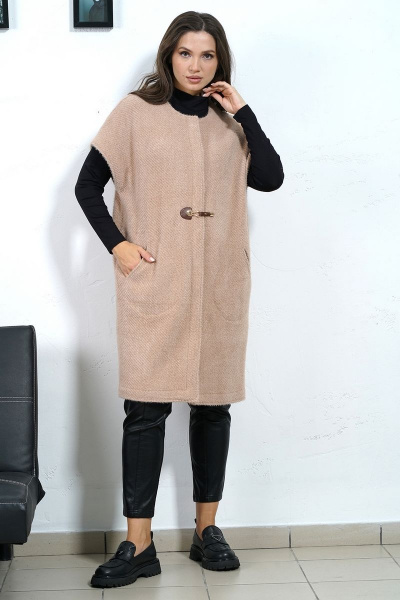 Удобный жилет прямого кроя из пальтовой ткани Медея и К 2230 - фото 2