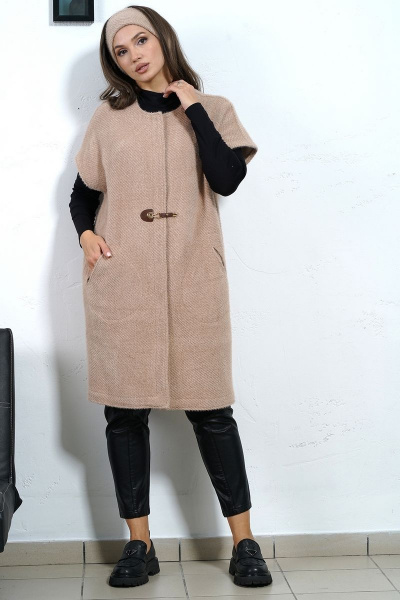 Удобный жилет прямого кроя из пальтовой ткани Медея и К 2230 - фото 1