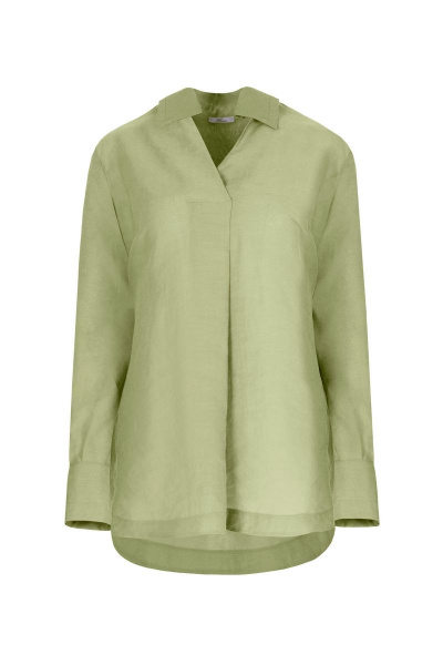 Блуза зеленая демисезонная из текстиля для ежедневных образов Elema 2К-12528-1-170 олива - фото 1