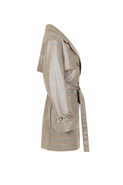 Плащ Elema 2-9856-1-164 бежевая_клетка - фото 2