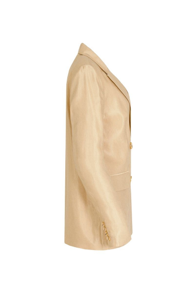 Жакет демисезонный бежевый лен, текстиль на каждый день Elema 1К-13084-1-164 бежевый - фото 2