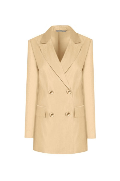 Жакет демисезонный бежевый лен, текстиль на каждый день Elema 1К-13084-1-164 бежевый - фото 1