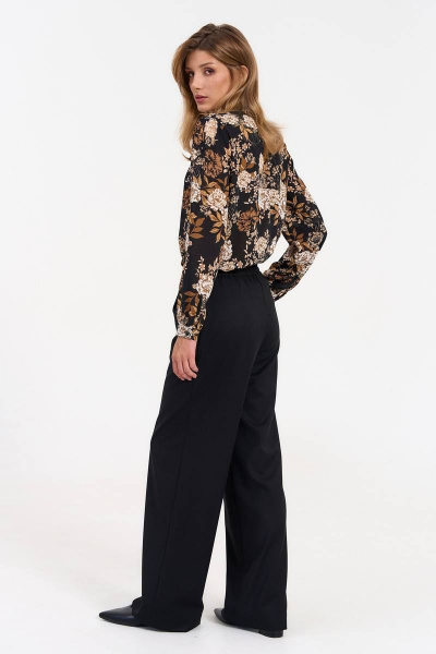 Демисезонные брюки прямого кроя с карманами и складками LeNata 11346 черный - фото 5