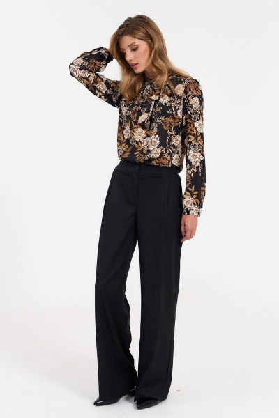 Демисезонные брюки прямого кроя с карманами и складками LeNata 11346 черный - фото 2