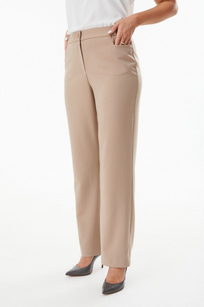 Платье с карманами и вертикальной застежкой, длина midi MALI 722-124 бежевый - фото 18