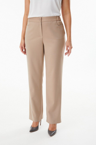 Платье с карманами и вертикальной застежкой, длина midi MALI 722-124 бежевый - фото 17