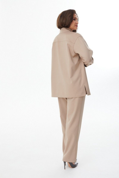 Платье с карманами и вертикальной застежкой, длина midi MALI 722-124 бежевый - фото 16