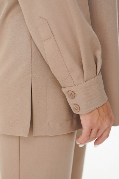 Платье с карманами и вертикальной застежкой, длина midi MALI 722-124 бежевый - фото 15