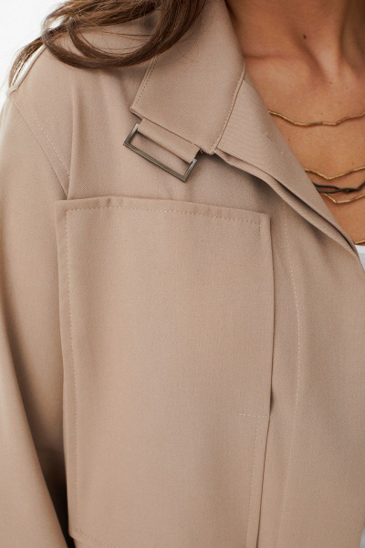 Платье с карманами и вертикальной застежкой, длина midi MALI 722-124 бежевый - фото 13