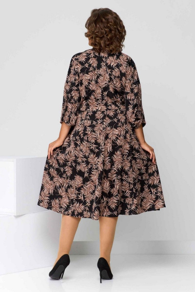 Платье из вискозы с фигурной горловиной и поясом Асолия 2636-1 - фото 5