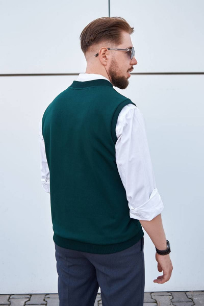 Классический жилет из трикотажа с вышивкой логотипа GO M4001/25-02.176-182 - фото 3