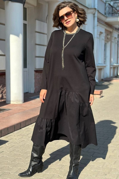 Жилет, платье Runella 1478 черный+бронза - фото 3