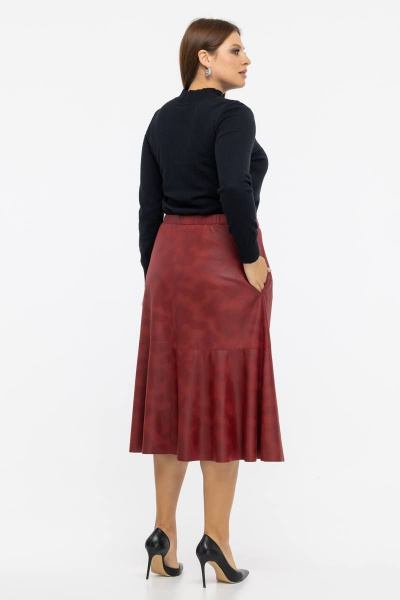 Красная юбка из ткани с напылением для стиля и комфорта Avila 0940 бордовый - фото 3