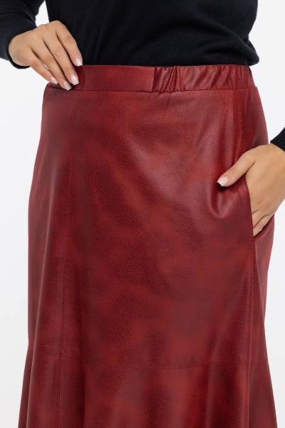 Красная юбка из ткани с напылением для стиля и комфорта Avila 0940 бордовый - фото 8