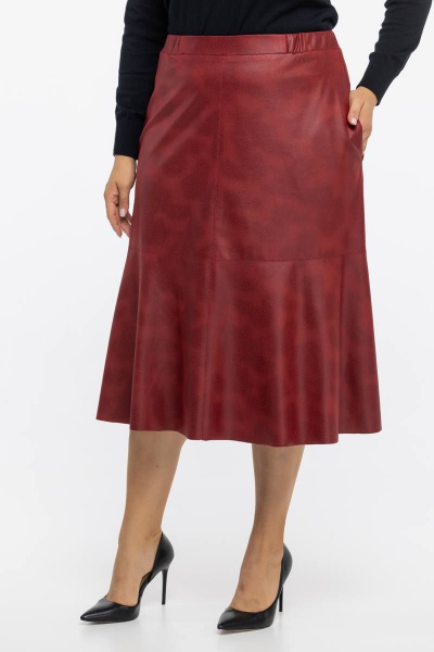 Красная юбка из ткани с напылением для стиля и комфорта Avila 0940 бордовый - фото 7