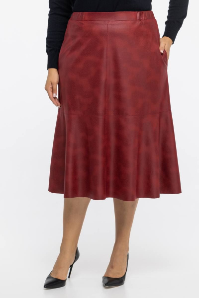 Красная юбка из ткани с напылением для стиля и комфорта Avila 0940 бордовый - фото 1