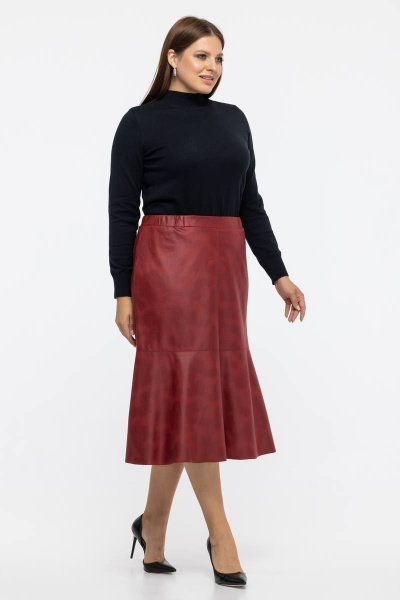 Красная юбка из ткани с напылением для стиля и комфорта Avila 0940 бордовый - фото 4