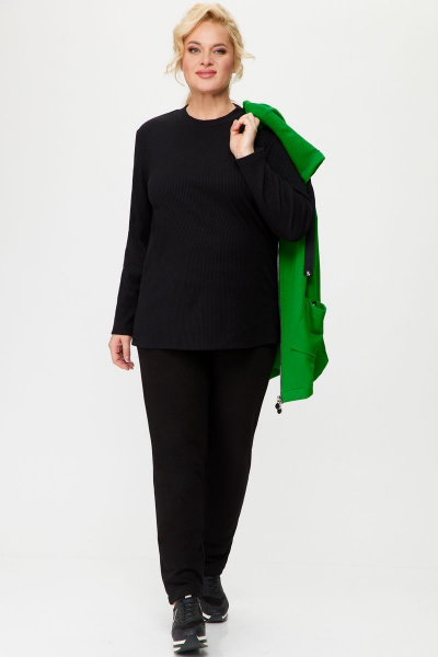 Брюки, джемпер, жилет Svetlana-Style 1898 черный+зеленый - фото 4