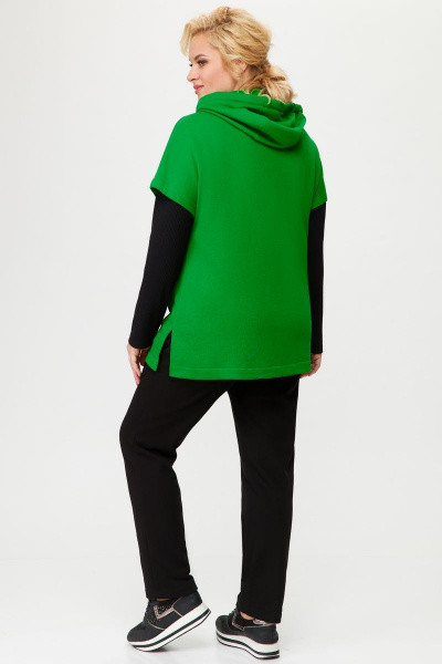 Брюки, джемпер, жилет Svetlana-Style 1898 черный+зеленый - фото 2