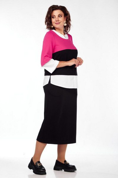 Свитшот, юбка VI ORO VR-1087/2 малина/черный - фото 20