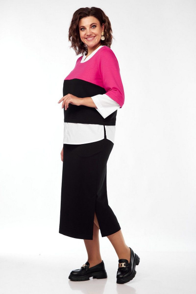 Свитшот, юбка VI ORO VR-1087/2 малина/черный - фото 18