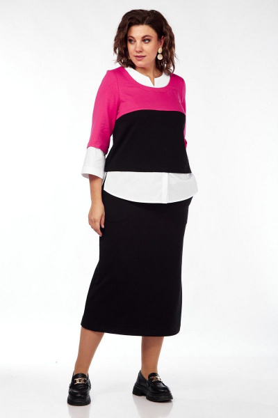Свитшот, юбка VI ORO VR-1087/2 малина/черный - фото 17