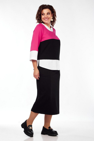 Свитшот, юбка VI ORO VR-1087/2 малина/черный - фото 14