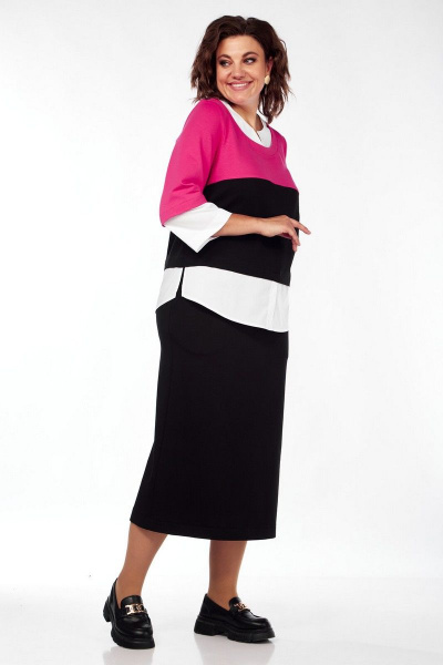 Свитшот, юбка VI ORO VR-1087/2 малина/черный - фото 12