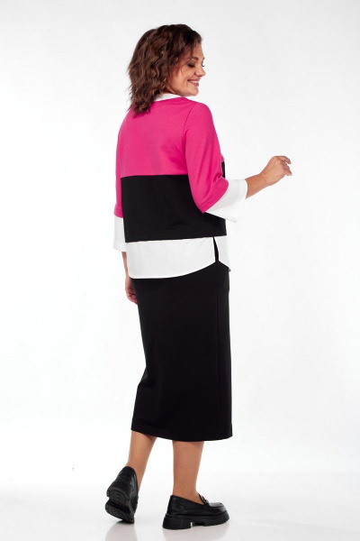 Свитшот, юбка VI ORO VR-1087/2 малина/черный - фото 11