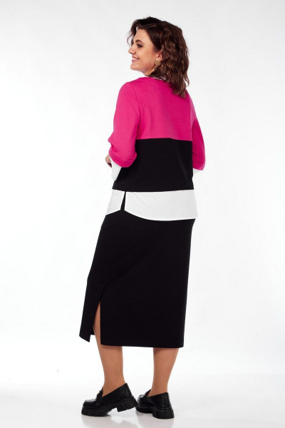 Свитшот, юбка VI ORO VR-1087/2 малина/черный - фото 10