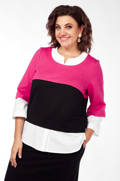 Свитшот, юбка VI ORO VR-1087/2 малина/черный - фото 5