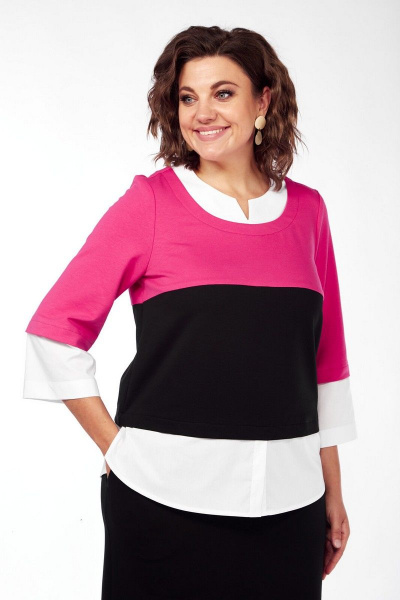 Свитшот, юбка VI ORO VR-1087/2 малина/черный - фото 4