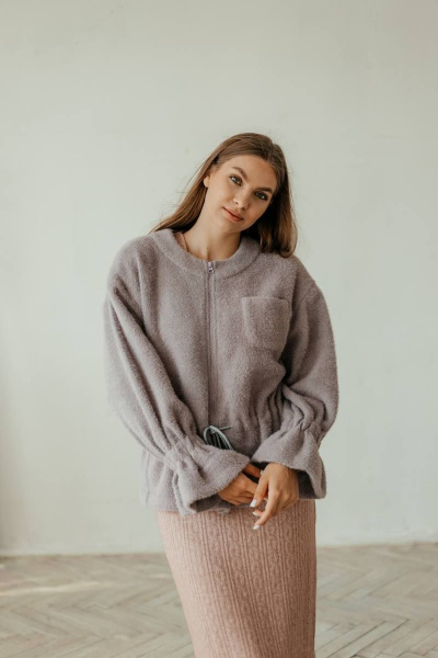 Кардиган женский на каждый день из трикотажа Стильная леди М-800 лиловый - фото 1