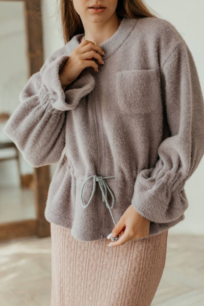 Кардиган женский на каждый день из трикотажа Стильная леди М-800 лиловый - фото 6