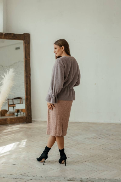 Кардиган женский на каждый день из трикотажа Стильная леди М-800 лиловый - фото 9