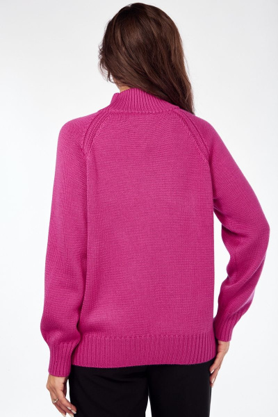 Демисезонный джемпер в рельефной вязке с длинными рукавами Mubliz 112 фуксия - фото 7