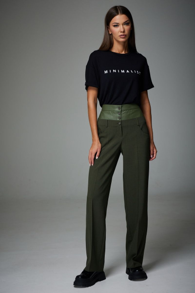 Комплект жакета и брюк из экокожи с прорезными карманами N.O.W. 1316 - фото 3