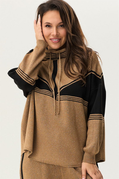 Брюки, свитшот Магия моды 2352 бронза_черный - фото 7