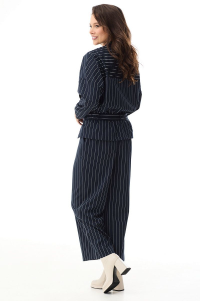 Бомбер и брюки кюлоты на каждый день демисезон Магия моды 2341 темно-синий - фото 2