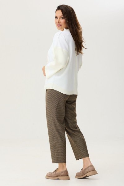 Брюки, джемпер Магия моды 2351 молочный- коричневый - фото 2
