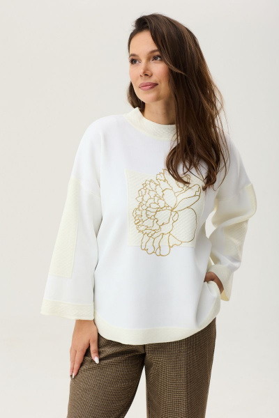 Брюки, джемпер Магия моды 2351 молочный- коричневый - фото 4