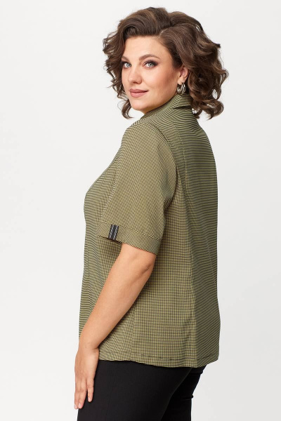 Рубашка из текстиля с коротким рукавом и пуговицами Zlata 4177 желтый - фото 6