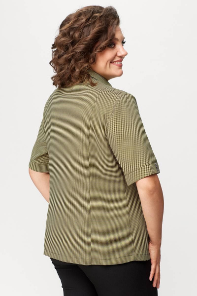 Рубашка из текстиля с коротким рукавом и пуговицами Zlata 4177 желтый - фото 7